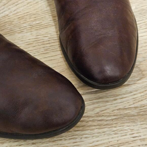 Born Boots Brown Leather Comfort Buckle Strap Side Zip Ankle Booties Womens 9M - Picture 4 of 10